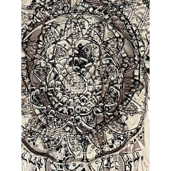 Croft & Barrow Women Plus 2X Paisley Print Tunic Embroidered Asymmetric Blousy - Picture 7 of 16